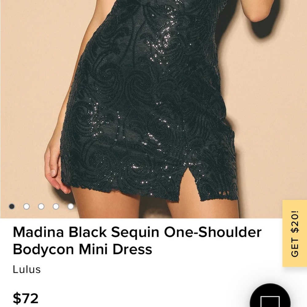 Black Sequin one-Shoulder Bodycon mini dress 🖤